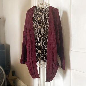 Cable Knit Open Front Cardigan-NWT